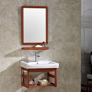 New modern aluminum bathroom mirrored vanity cabinet with lavatory basin bathroom equipment mirror set toilet lavabo cabinet set