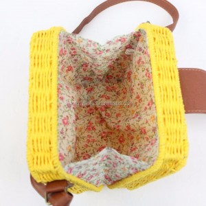 Hotting Candy Color Shoulder Bag Handmade Straw Bags Mini Woven Flap Sweet Pastoral Style Rattan Bag