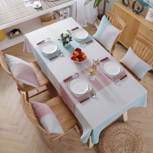 Fashion plaid stitching color tablecloth fabric cotton and linen simple home dining tablecloth coffee table cloth