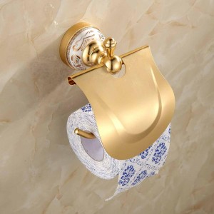 6 PCS Bath Hardware Set Modern Luxury Gold Plated Hotel Bathroom