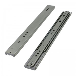 Furniture Hardware 53mm 3-fold Full Extension Soft Close Telescopic Drawer Slides