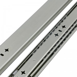 Furniture Hardware 53mm 3-fold Full Extension Soft Close Telescopic Drawer Slides