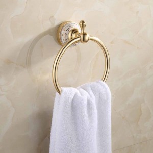 6 PCS Bath Hardware Set Modern Luxury Gold Plated Hotel Bathroom