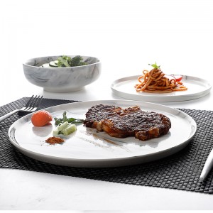 Two-Eight Ceramics Wholesale Oem Dinnerware Sets Marble Plates Luxury Ceramic Dinner Set Crockery Porcelain Dinnerware Sets
