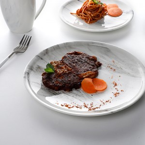 Two-Eight Ceramics Wholesale Oem Dinnerware Sets Marble Plates Luxury Ceramic Dinner Set Crockery Porcelain Dinnerware Sets