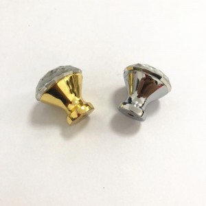 Aluminium furniture hardware 30mm diameter crystal round cabinet gold pull knob