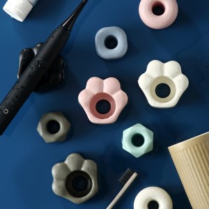 Hot Sale factory made wholesale Mildewproof ceramic tooth brush holder stand mini bathroom accessories