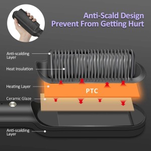 Hot Hair Straighteners Brush Women Hair Styler Curling Iron Electric Hot Comb Straightener Fast Heating Curler Hair Caring Tools