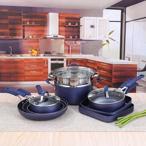 Factory Direct Supply Foreign Trade Non Stick Wok Thickened Soup Pot Pan Kitchen Set Gift Aluminum Cookware Wholesale