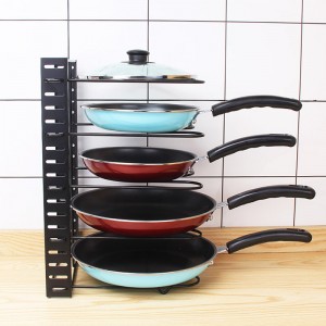 Storage Holders Multi-layer Adjustable Height Folding Metal Home Furniture Pot Pan Lid Rack Holders Organizer Kitchen Storage