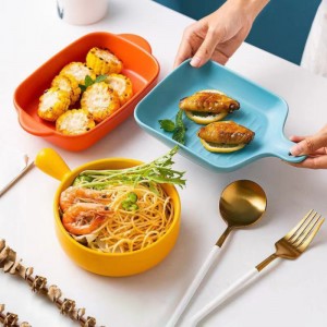 Wholesale Ceramic Baking Dishes Rectangular Kitchen Bakeware With Handles