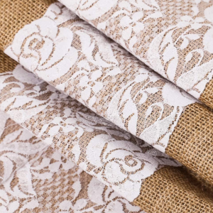 Lace Vintage Table Cloth Country Festival Wedding Table Farmhouse Decor Custom jute burlap hemp linen table runner