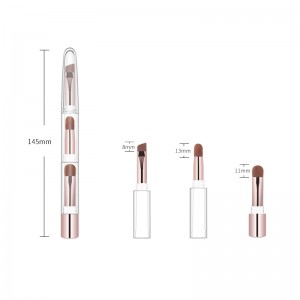 Spot 3 in 1 skin tone telescopic makeup Brush portable makeup brush beauty makeup tool Mini eye brush