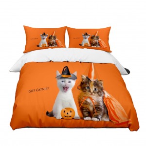 Wholesale Halloween Theme Pattern Bed sheets Sets Bedding Designers Sheets Bedding Set Cartoon Pattern Print Duvet Cover sets