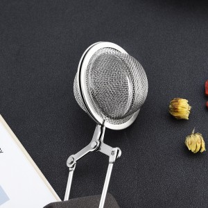 Kitchen Tool Tennis tea Ball Stainless Steel Custom Mesh Tea Infuser with Handle Spice Mesh Ball Strainer