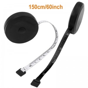 1.5m60inch Black Tape Measures Dual Sided Retractable Tools Automatic ABS Flexible Mini Sewing Measuring Tape