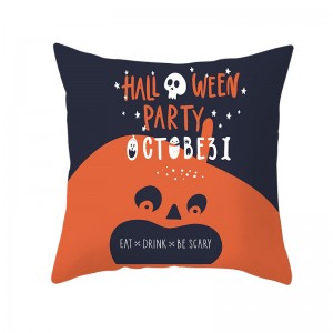 Halloween Geometric Shaped Striped Black Orange Home Decor Custom Printed Pillowcases Pillow Case Square Cushion Cover For Sofa