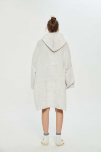 Unisex Giant Big Pocket Sherpa Solid Plush Flannel Fleece Oversized Sweatshirt Blanket Hoodie Hooded Blanket for Adult Winter