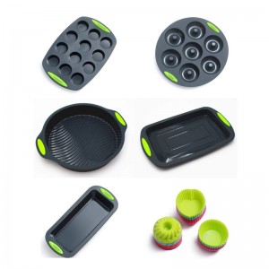 5 Pieces Silicone Bakeware molds Set cookie sheet mini muffin loaf bread baguette Toast pan dishes baking trays