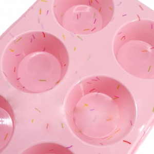 Large Silicone Bakeware Dishwasher Safe Nonstick Cake Maker Molds Silicone Muffin Baking Pan Cupcake Tray 6 Cup