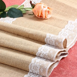 Burlap Lace Hessian Rustic Jute Wedding Party Baby Shower Dining Decoration Table Runner