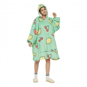 NO MOQ custom digital print hoodie blanket