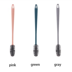 Long Handle Silicone Glass Bottle Cleaner Brush Water Bottle Cleaning Brush Household Tea Kitchen Wash Cup