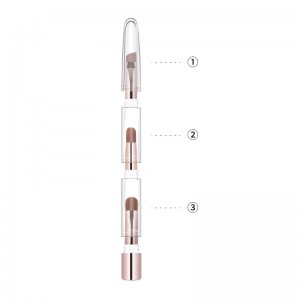 Spot 3 in 1 skin tone telescopic makeup Brush portable makeup brush beauty makeup tool Mini eye brush