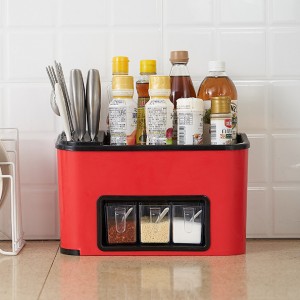 Kitchen Storage & Organizer Knife Seasoning Organizer Box Storage Rack Plastic Condiment Bottle Mix Tool Holder