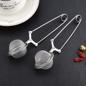 Kitchen Tool Tennis tea Ball Stainless Steel Custom Mesh Tea Infuser with Handle Spice Mesh Ball Strainer