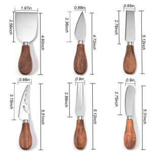 high quality acacia wood handle cheese knives stainless steel cheese knife cheese knife set