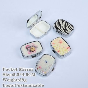 Low Price Customized Color ABSElectroplatingGlass Mirror Mini Travel Storage Box for Makeup tool