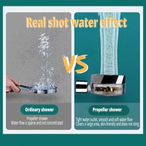 360 Degrees Rotating Rainfall fan shower head High Pressure With Small Fan Hand-held Bathroom Accessories