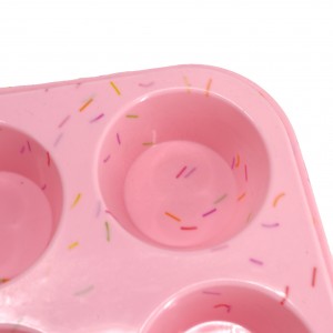 Large Silicone Bakeware Dishwasher Safe Nonstick Cake Maker Molds Silicone Muffin Baking Pan Cupcake Tray 6 Cup