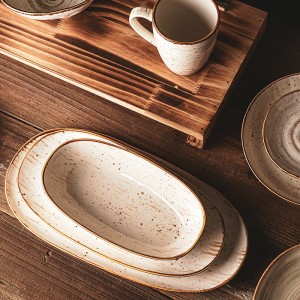 Handmade nordic tableware irregular ceramic plates sets crockery dinnerware sets porcelain dinner set