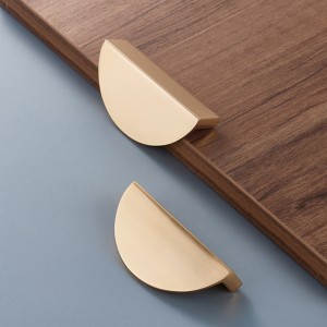 Brass half moon handles and knobs cabinet handles Guangdong furniture hardware factory