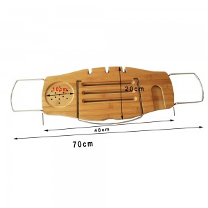 Luxury Bamboo Bathroom Accessories Non-slip Bath Tub Tray bamboo bath caddy tray