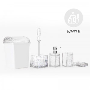 Acrylic Bathroom Accessories Toothbrush Holder Soap Dispenser Soap Dish Trash Can Bathroom Set