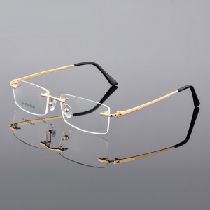 Fashion Metal Alloy Rimless Eyewear Glasses Frames Men Women Ultralight Prescription Myopia Optical Eyeglasses Frames 2021