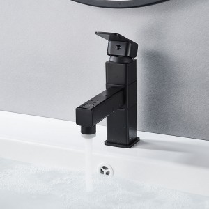 Cold and Hot Water Mixer Bathroom Sink Mixer Brass Black Basin Tap