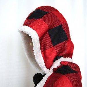 Christmas hooded polar fleece sherpa blankets