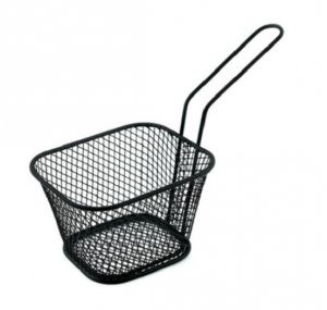 Mini Fry Basket French Fries Baskets Snack Basket Food Case Iron Square Frying Pot in Kitchen