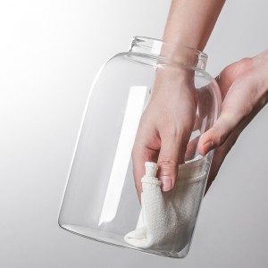 Kitchen Food Storage Container Pantry Clear Glass Canisters acacia cookie jar big wide mouth glass jar with wooden lid