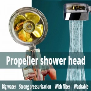 360 Degrees Rotating Rainfall fan shower head High Pressure With Small Fan Hand-held Bathroom Accessories