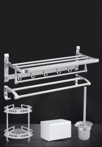 Amazon hot selling OEMODM aluminum bathroom accessories set 5