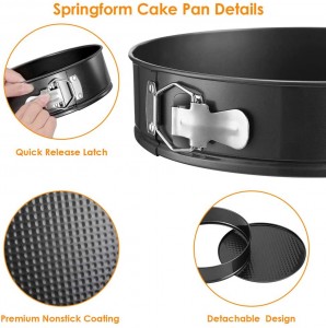 High quality 3 piece bakeware sets springform & cheesecake pans nonstick baking cake pan