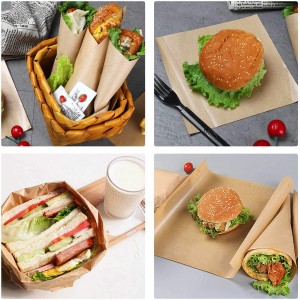 Wholesale Custom Food Grade greaseproof wax PE coated sandwich Burger Bread Packaging Wrapping Paper With Logo Print