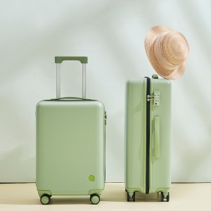 Aji luxury fashion designed aluminum trolley suitcase lightweight business travel pink luggage set on wheels