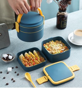Double-layer lunch box heated food container for food bento box snack heated lunch box for kids with compartments lunchbox