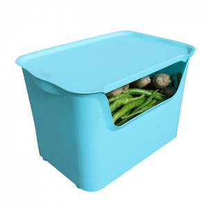 plastic nesting and stacking bins storage tote large container with lid for daily necessities and office supplies